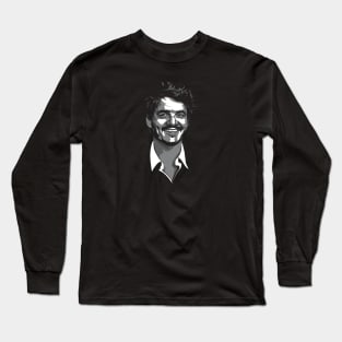 Pedro Pascal greyscale Long Sleeve T-Shirt